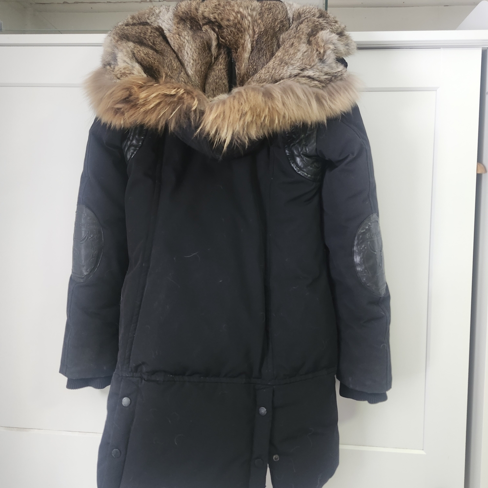 RUDSAK Black Puffer Coat with Faux Fur Hood